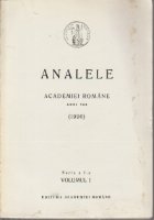 Analele Academiei Romane, anul 124 (1990), Seria  a V-a, Volumul I