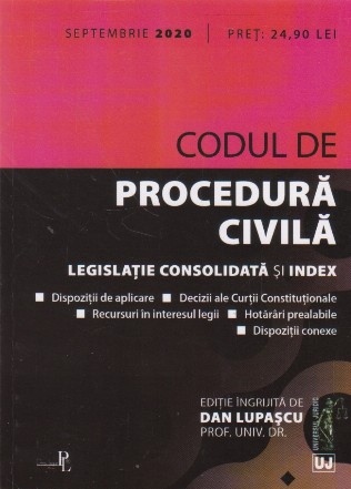 Codul de Procedura Civila. Septembrie 2020