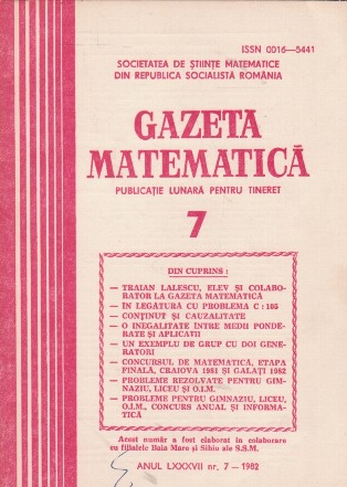 Gazeta Matematica, Nr. 7/1982