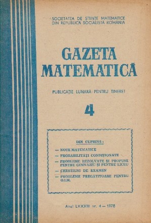 Gazeta Matematica, Nr. 4 - Aprilie 1978