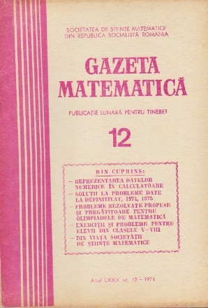 Gazeta Matematica, Nr. 12 - Decembrie 1975