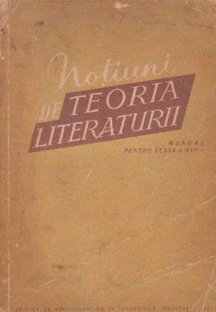 Notiuni de teoria literaturii. Manual pentru clasa a VIII-a