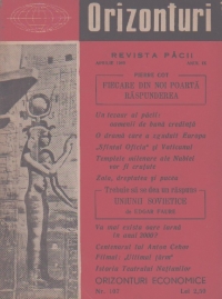 Orizonturi - Revista Pacii, Aprilie 1960