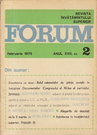 Revista Invatamintului Superior - Forum, Nr. 2/1975