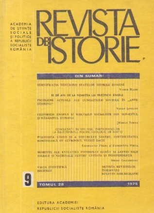 Revista de Istorie, Tomul 28, Nr. 9/1975