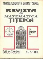 Revista de matematica Titeica, Nr. 1 / 1993